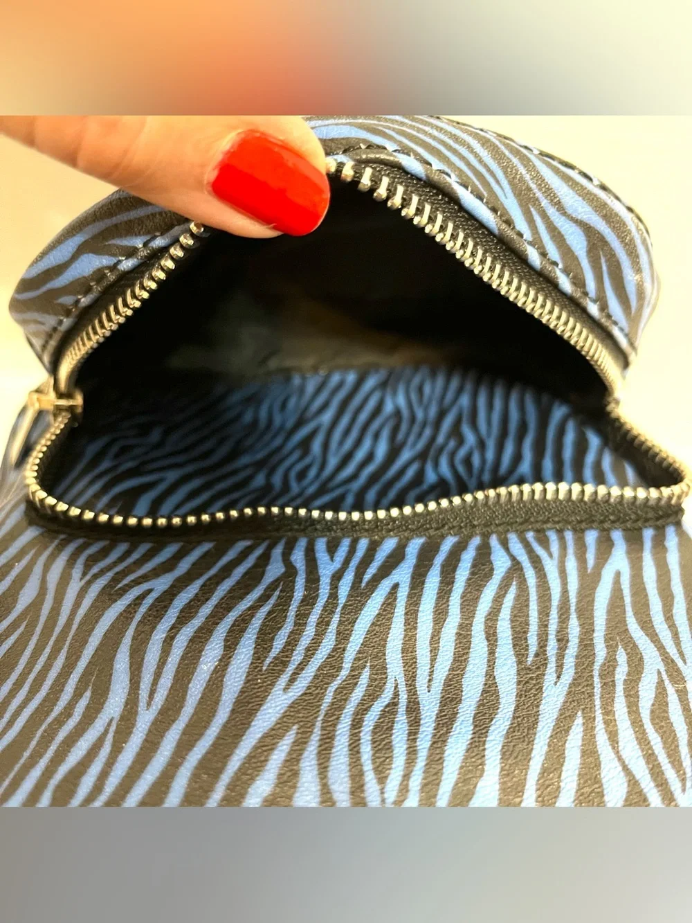 Blue Zebra Print Mini Backpack - Wild Fabel